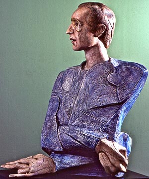 Scultura autoritratto di Giorgio Scaini