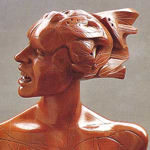Particolare di una scultura di Giorgio Scaini
