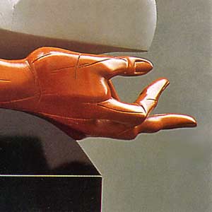 Particolare di una scultura di Giorgio Scaini